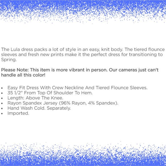 LILLY PULITZER LULA DRESS; COASTAL BLUE - Sz M - Picture 8 of 8